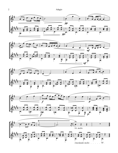 Adagio Assai For Clarinet In Bb And Guitar Page 2