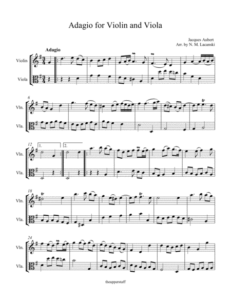 Adagio For Violin And Viola Page 2