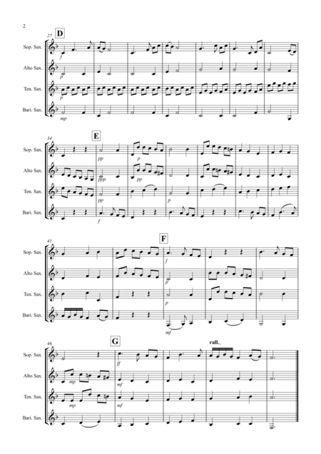 Adagio From Mozarts Clarinet Concerto For Saxophone Quartet Page 2