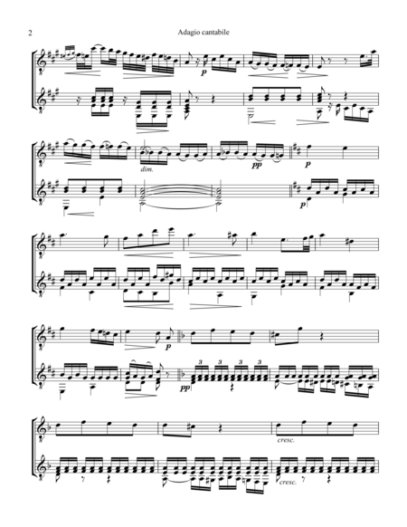 Adagio From Pathetique For Guitar Duo Page 2