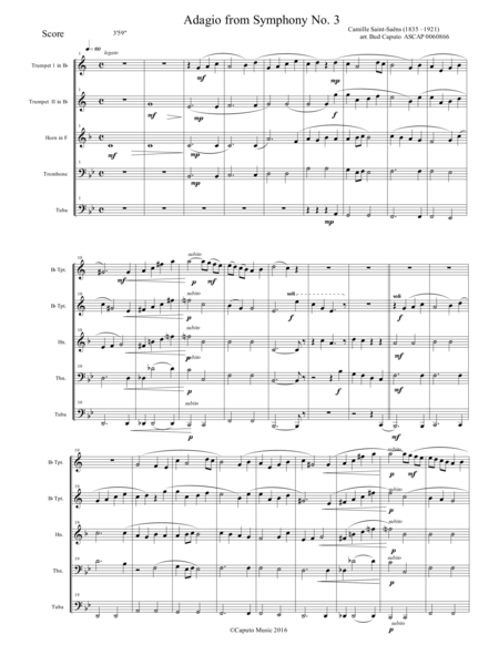 Adagio From Sym No 3 Camille Saint Sans For Brass Quintet Page 2