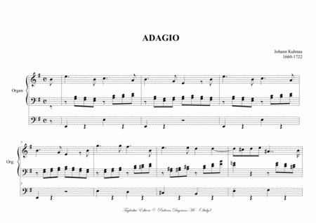 Adagio J Kuhnau For Organ 3 Staff Page 2