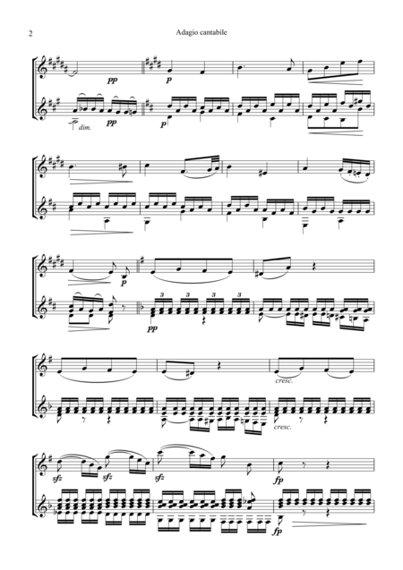 Adagio Pathetique For Clarinet In Bb And Guitar Page 2