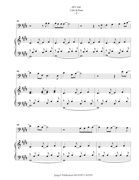 Adele All I Ask For Cello High Range Piano Page 2