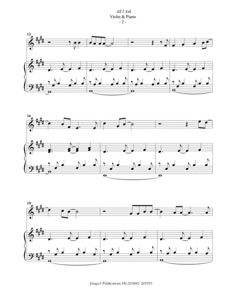 Adele All I Ask For Violin Piano Page 2