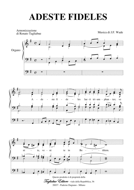Adeste Fideles For Satb Choir Organ And String Ensemble Ad Libitum Parts Page 2