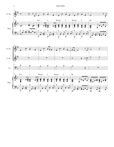 Adore Him Duet For Soprano And Tenor Saxophone Page 2