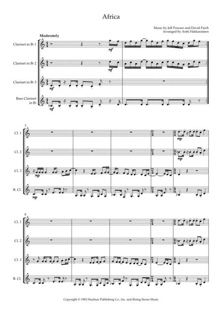 Africa By Toto Clarinet Quartet Page 2
