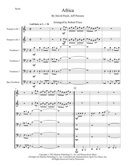 Africa Toto For Brass Sextet 2 Trumpets 3 Tenor Trombones 1 Bass Trombone Page 2