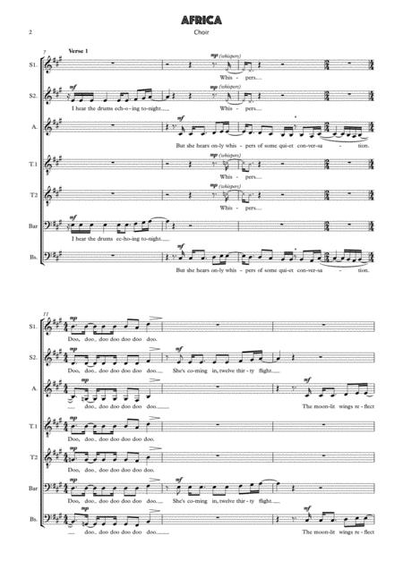 Africa Toto For Large Mixed Choir Ssattbb With Piano Opt Flute Page 2