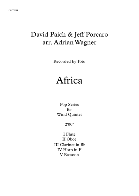 Africa Toto Wind Quintet Arr Adrian Wagner Page 2