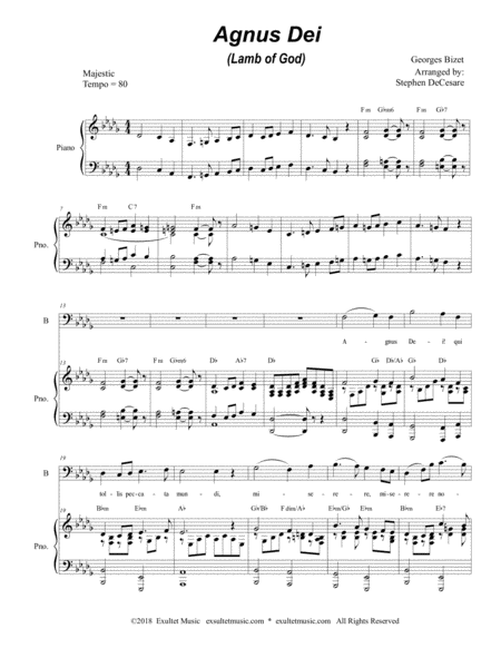 Agnus Dei Duet For Tenor And Bass Solo Page 2