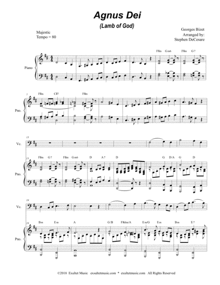 Agnus Dei Duet For Violin And Cello Page 2