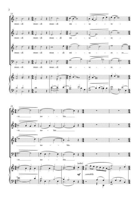 Agnus Dei For Satb Choir And Organ Page 2