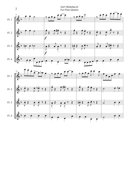 Aint Misbehavin For Flute Quartet Page 2