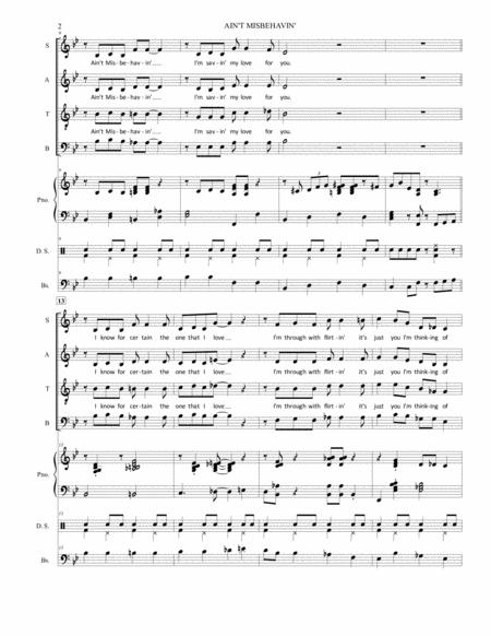 Aint Misbehavin Satb Piano Combo Score And Parts Page 2