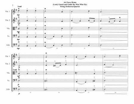 Air Force Hymn Lord Guard And Guide String Orchestra Or String Quartet Intermediate Page 2