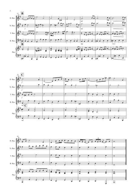 Air On A G String For Recorder Quartet Page 2