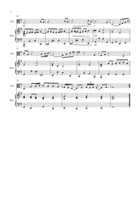 Air On A G String For Viola And Piano Page 2