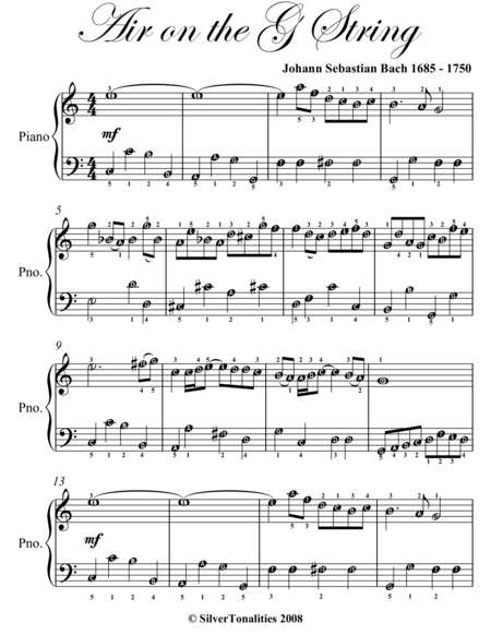 Air On The G String Easy Piano Sheet Music Page 2