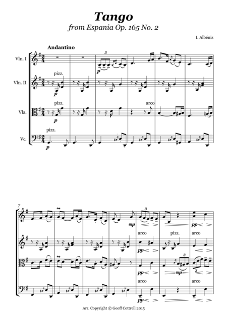 Albniz Tango Arranged For String Quartet Page 2