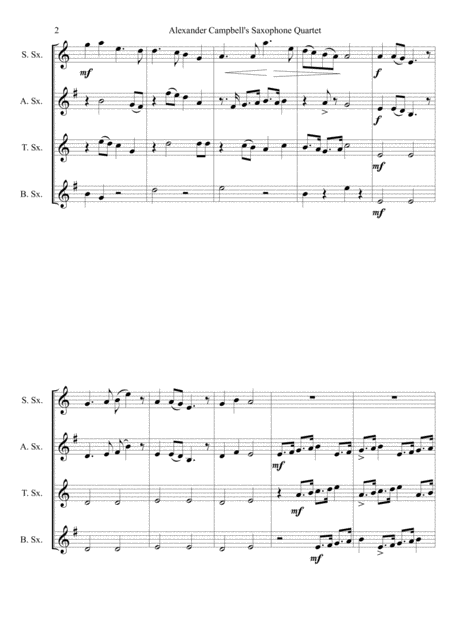 Alexander Campbells Saxophone Quartet 1st Movement Geordy Agam Page 2