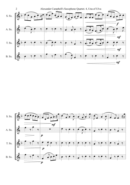 Alexander Campbells Saxophone Quartet 4th Movement Una Of Ulva Page 2