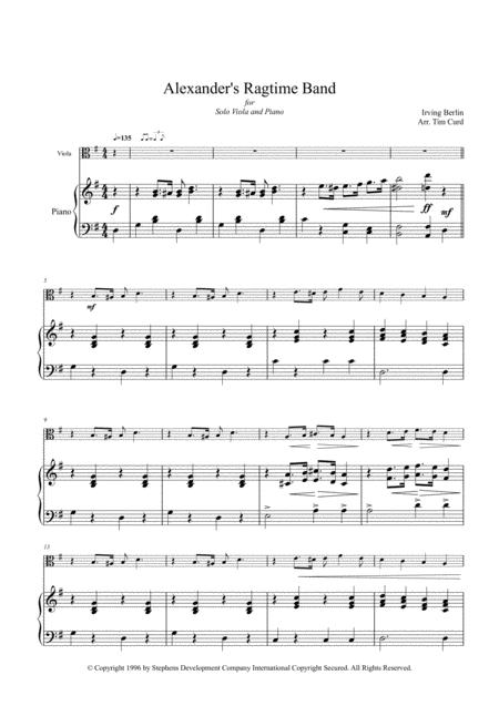 Alexander Ragtime Band For Solo Viola And Piano Page 2