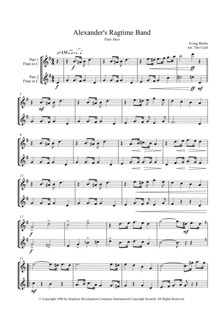 Alexanders Ragtime Band Flute Duet Page 2