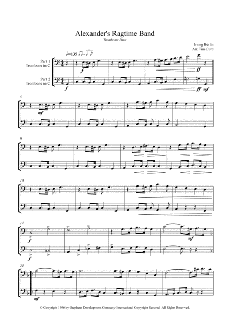 Alexanders Ragtime Band Trombone Duet Page 2