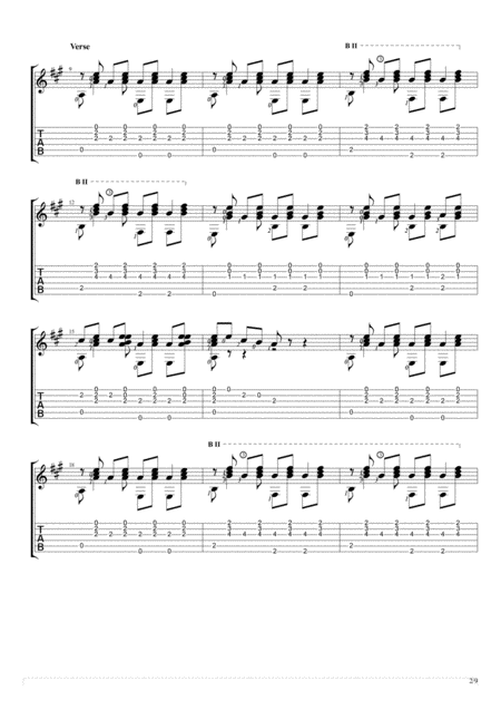 All About That Bass Solo Guitar Tablature Page 2