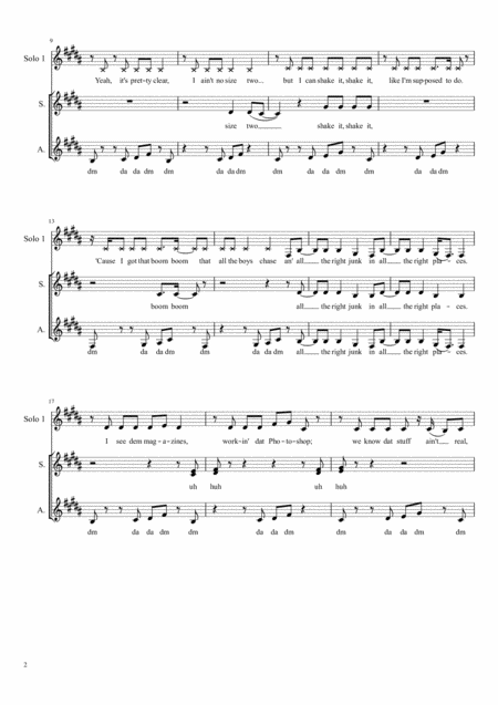 All About That Bass Ssa A Cappella Page 2