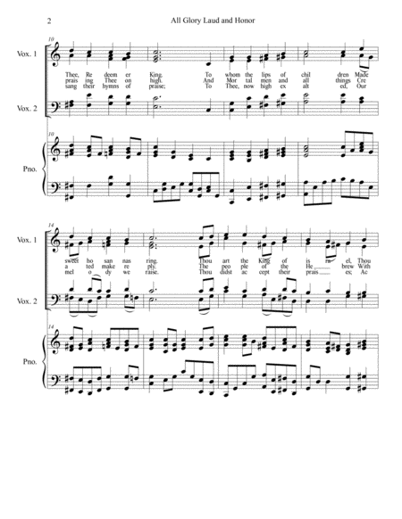 All Glory Laud And Honor Choir Organ Brass Page 2