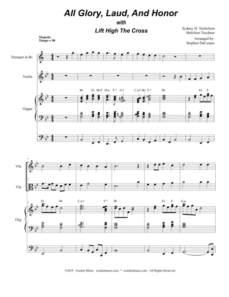 All Glory Laud And Honor With Lift High The Cross Duet For Violin Viola Page 2