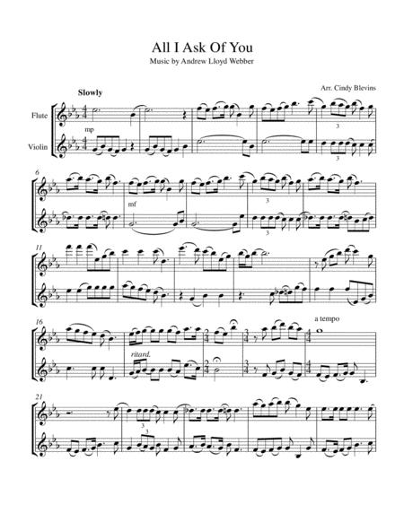 All I Ask Of You For Flute And Violin From Phantom Of The Opera Page 2