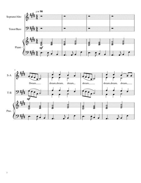 All I Have To Do Is Dream For Satb Choir And Piano Page 2