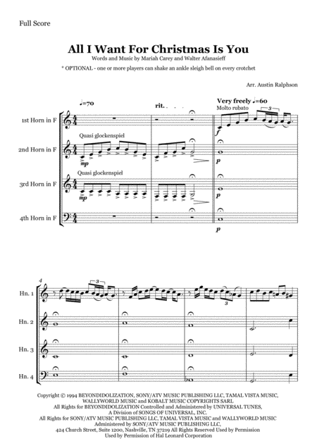 All I Want For Christmas Is You Horn Quartet Page 2