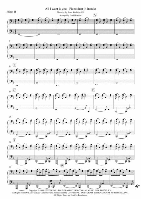 All I Want Is You By U2 Piano Duet 4 Hands Page 2