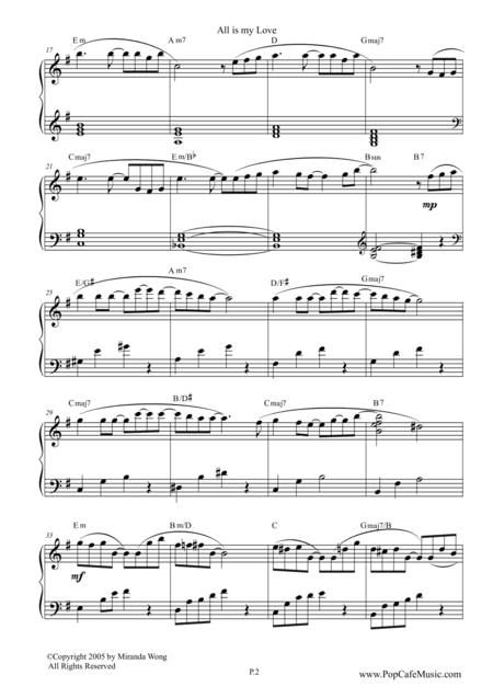 All Is My Love Beautiful Piano Music No 1 Page 2