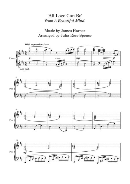 All Love Can Be From A Beautiful Mind Piano Solo Page 2