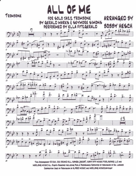 All Of Me For Solo Jazz Trombone Page 2