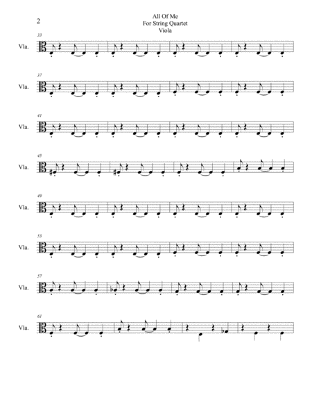 All Of Me For String Quartet Viola Page 2