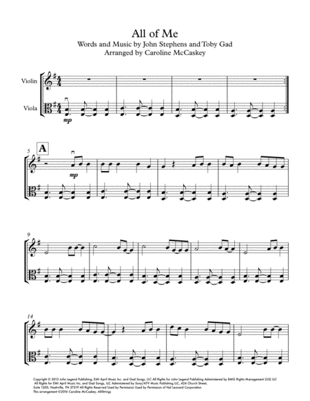 All Of Me Violin And Viola Duet Page 2