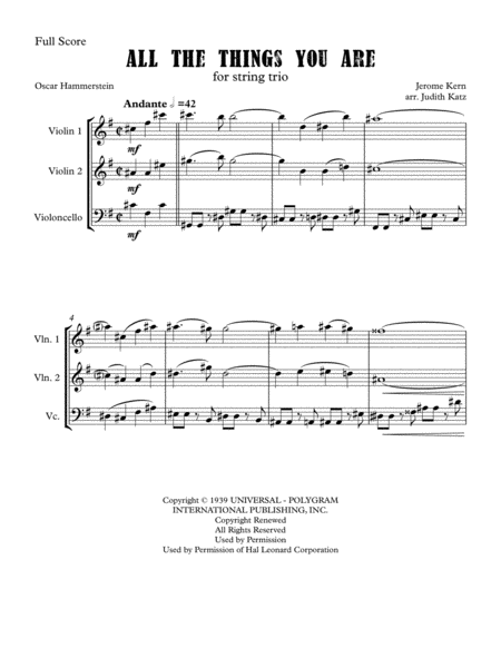 All The Things You Are For String Trio Page 2