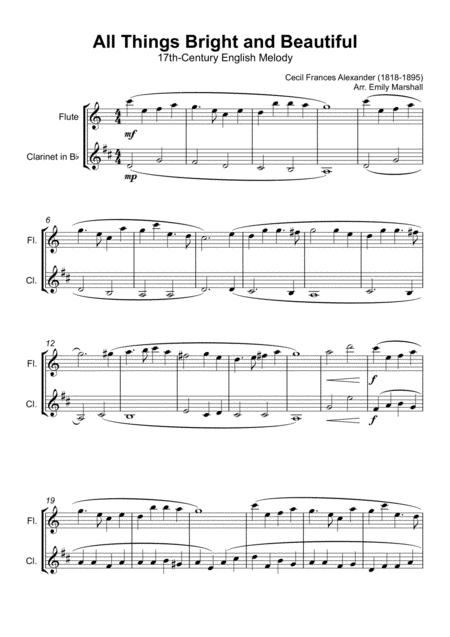 All Things Bright And Beautiful For Flute And Clarinet Duet Page 2