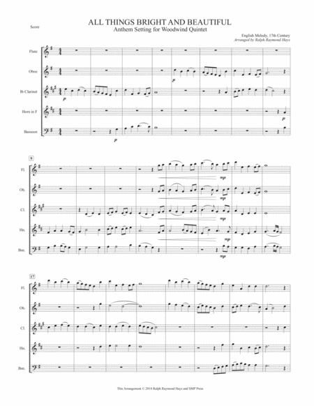 All Things Bright And Beautiful For Woodwind Quintet Page 2