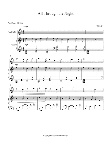 All Through The Night Arranged For Piano And Native American Flute Page 2