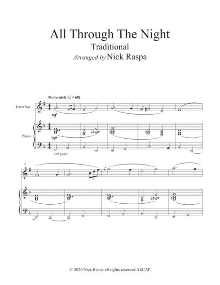 All Through The Night Tenor Sax Piano Intermediate Jazz Full Set Page 2