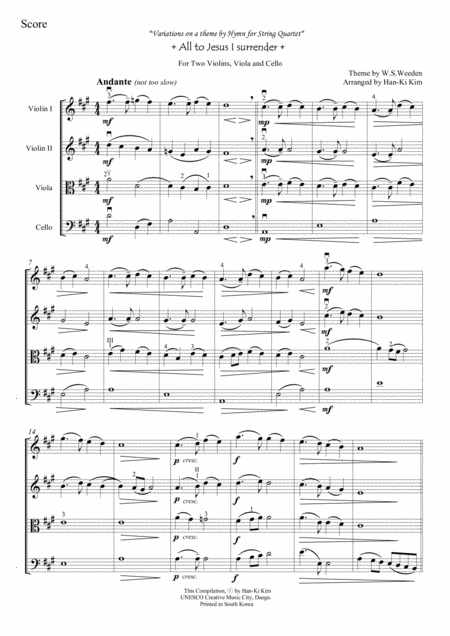 All To Jesus I Surrender For String Quartet Page 2