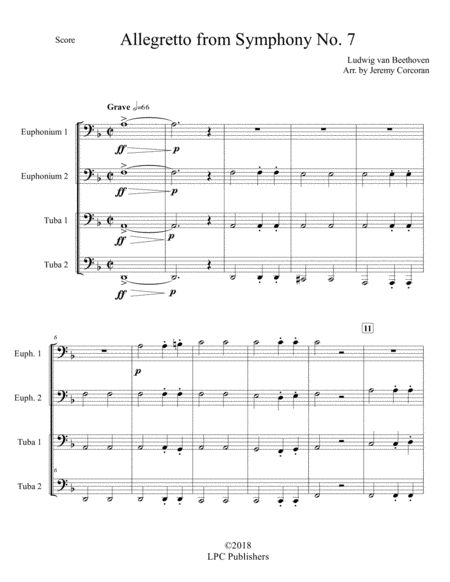 Allegretto From Symphony No 7 For Tuba Quartet Page 2